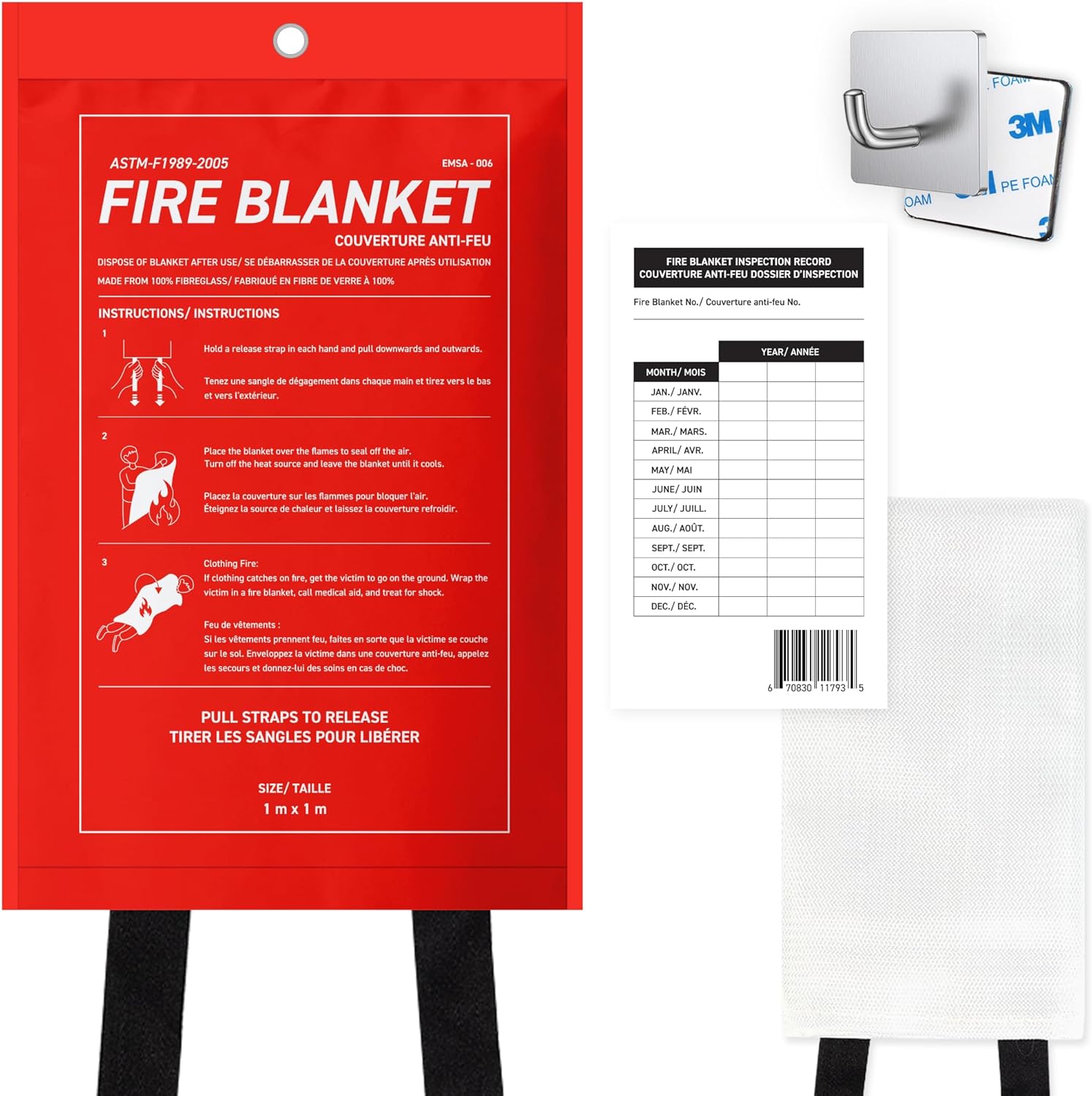 72HRS Fiberglass Small Fire Blanket Fire Blankets Emergency for Home