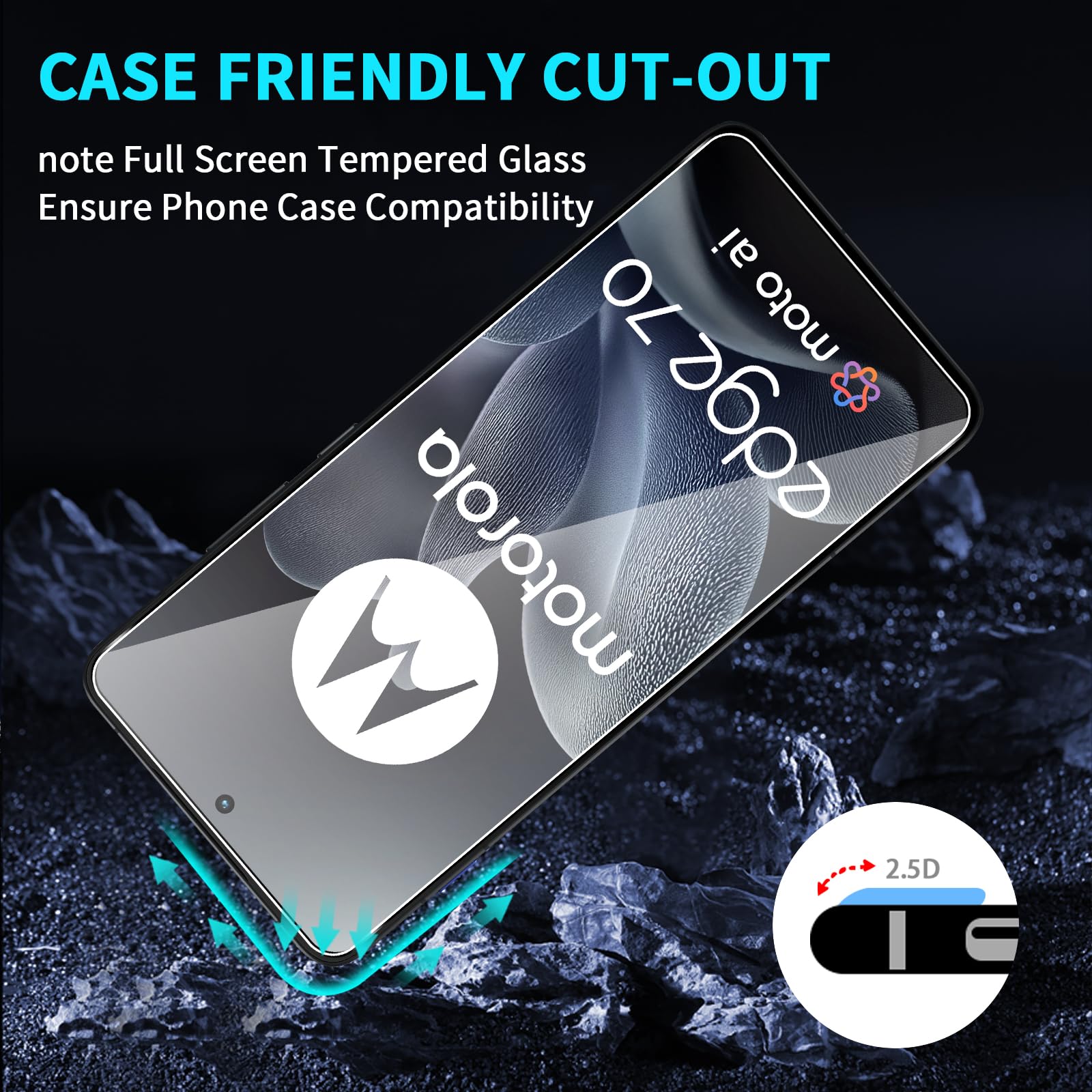 Lutree per Motorola Moto Edge 70 Vetro Temperato, 2+2 Pezzi Pellicola Protettiva+ Pellicola Fotocamera, Durezza 9H Anti-Graffio HD Senza Bolle Protezione Schermo