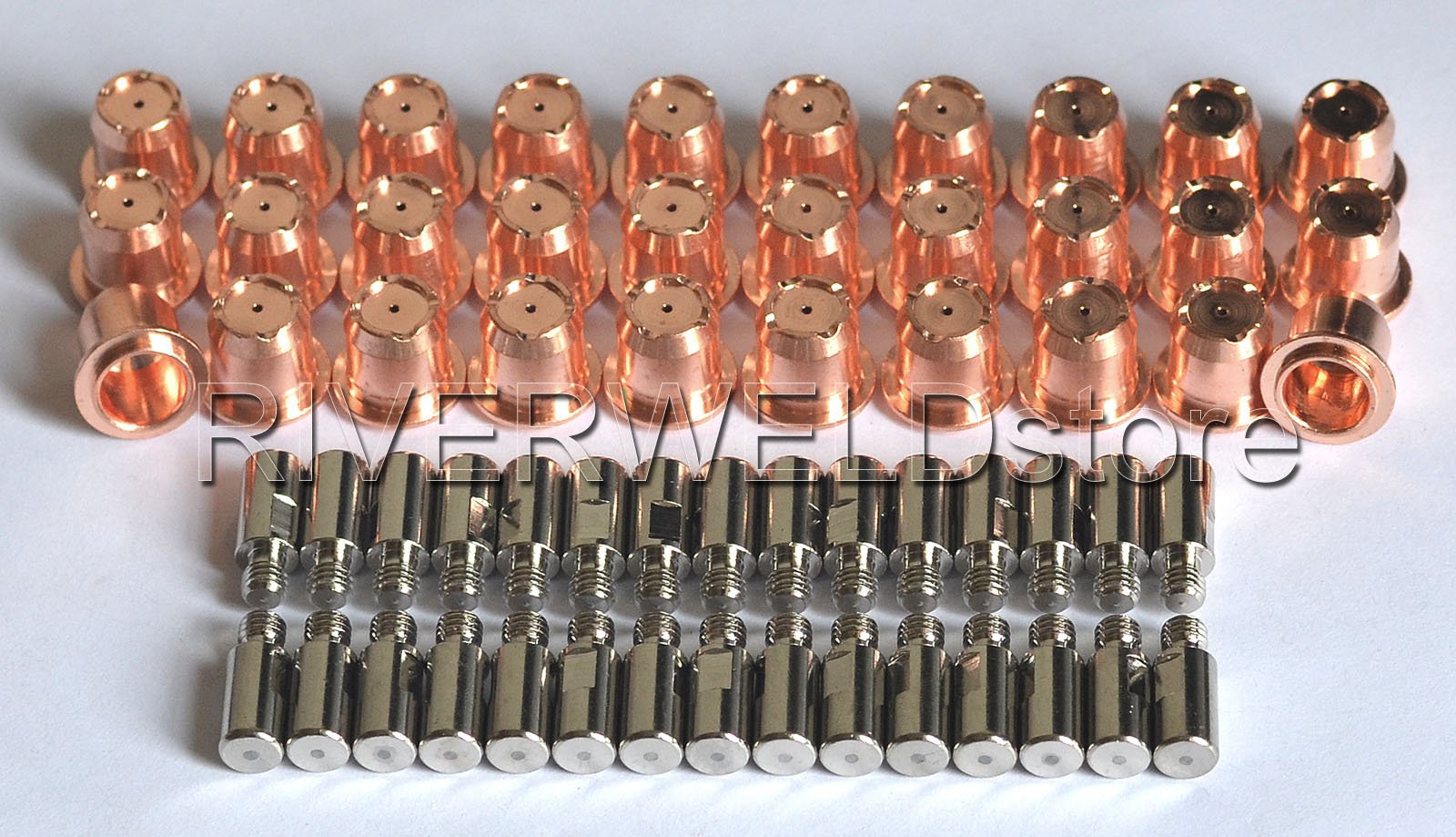 Kit 5 Bico de Corte 0.8 e 5 Eletrodo Tocha Plasma Medio S30 / S45 / S60