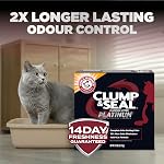 ARM & HAMMER Culotte de chat platineux & Sceller l'étanchéité complète de l'odeur 14 Jours de contrôle de l'odeur Multi-Cat, Argile à cliquetis dur, 99.99% Sans poussière 8.16kg (Boîte de 1)