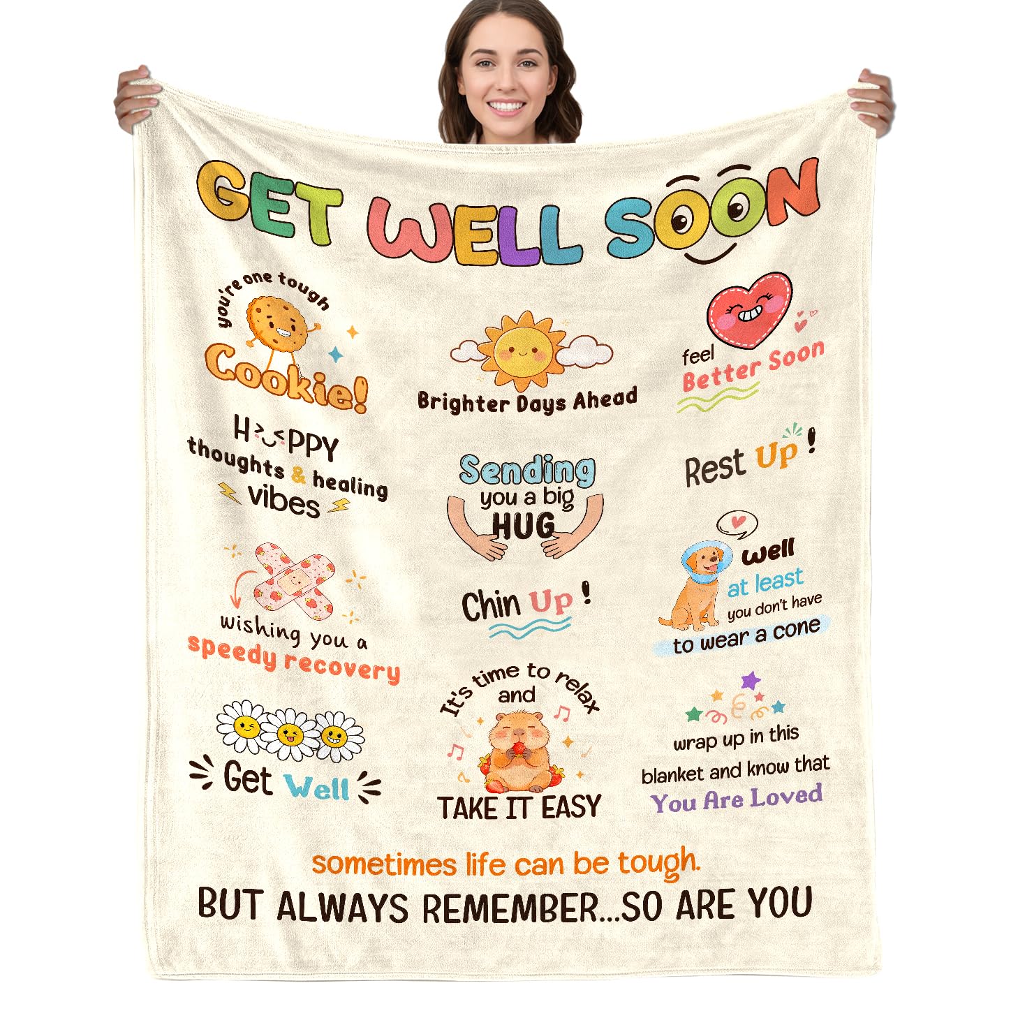 Blanket Gifts for Man, Women, Care Theme Gifts for Women, Flannel Blanket for Friends Family on Birthday, Mothers Day, New Year 50×60 IN