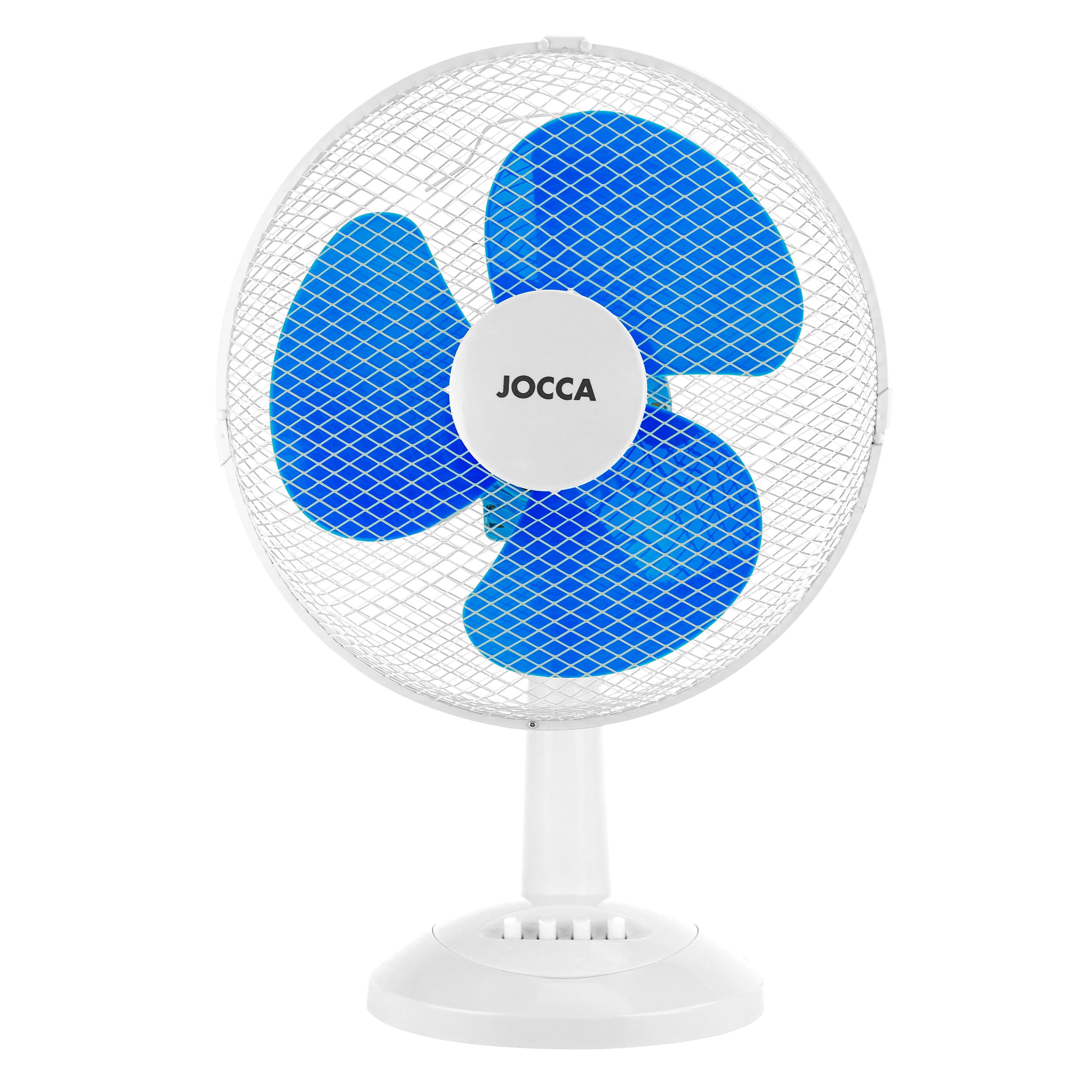 Jocca - Ventilador de Sobremesa 30 cm | 3 Velocidades | Oscilación | Cabezal Reclinable | 3 Aspas Aerodinámicas | Bajo Consumo 40W | Diseño Compacto y Silencioso