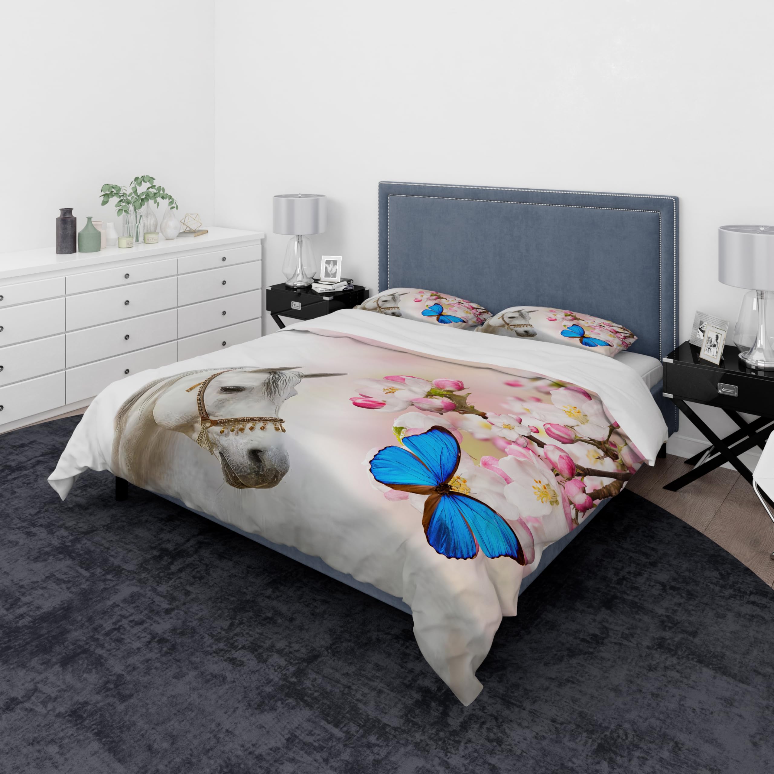 Set di Biancheria da Letto per Cavalli con Stampa 3D, Copripiumino con Cerniera, Incluso 1 Copripiumino e 2 Federe, Biancheria da Letto per Ragazzi e Ragazze (200x200cm, Cavallo-7)