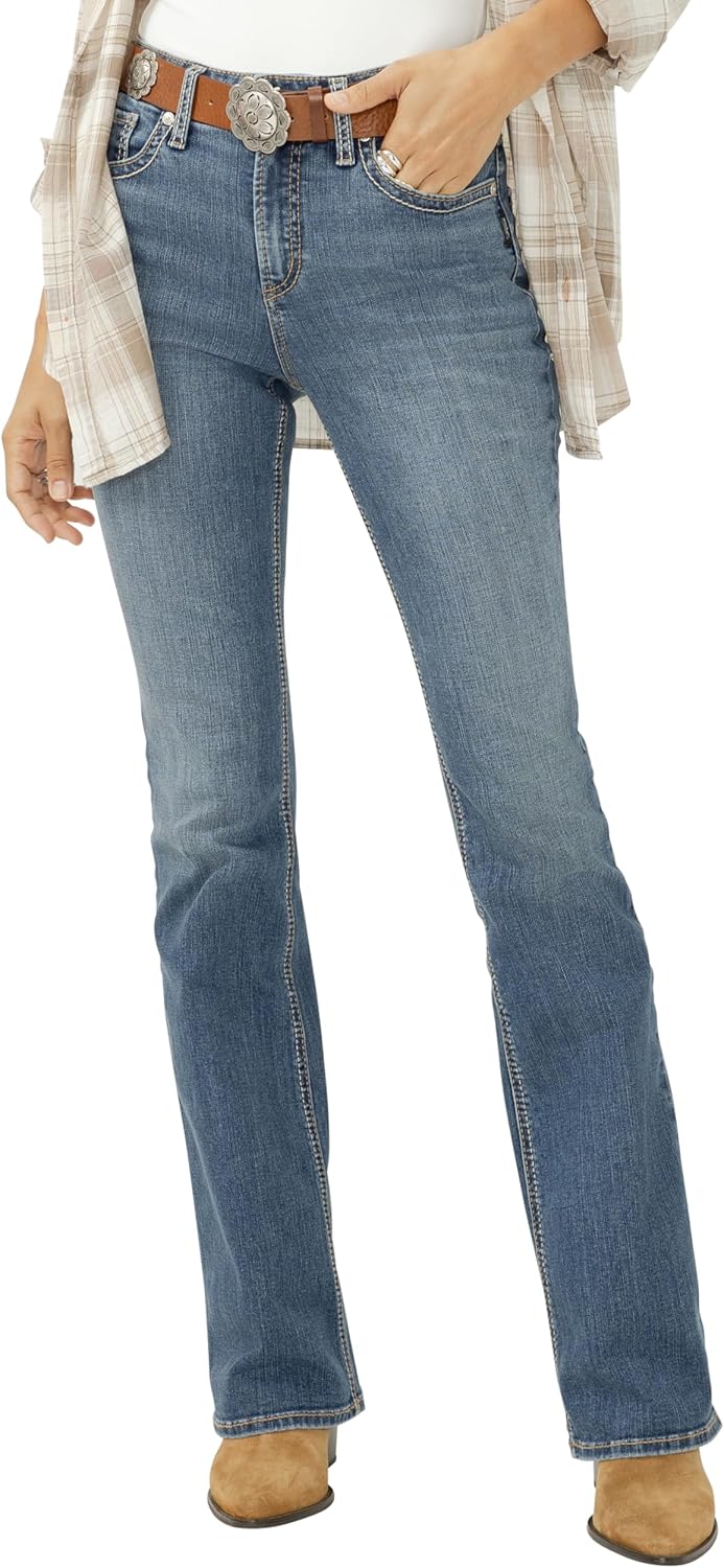 Silver Jeans Co. Women's Avery-Denim High Rise Curvy Fit Slim Bootcut Jeans