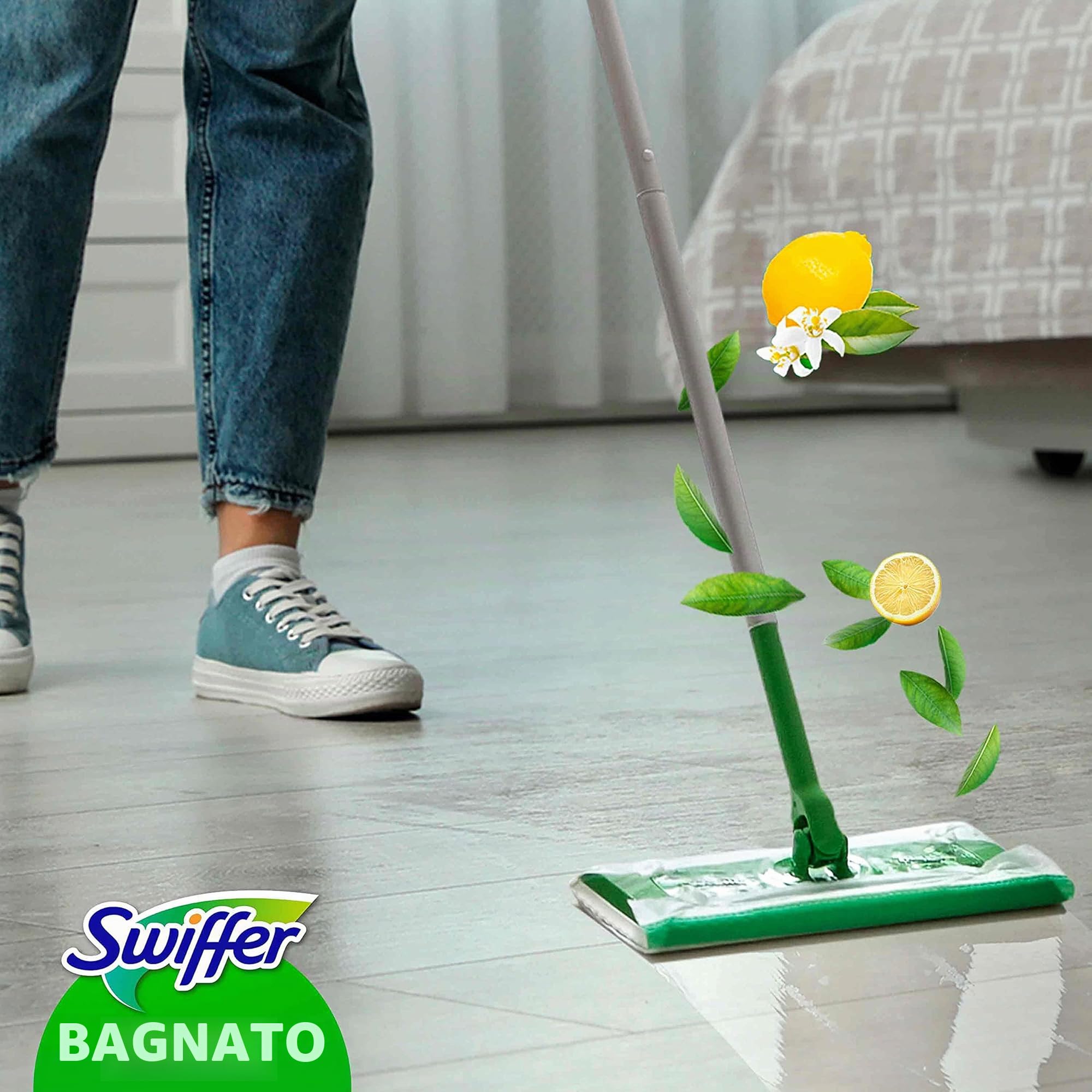 Swiffer 48 salviettine detergenti umide, 2 unità (24 x 2), per scopa Swiffer, cattura polvere e sporco