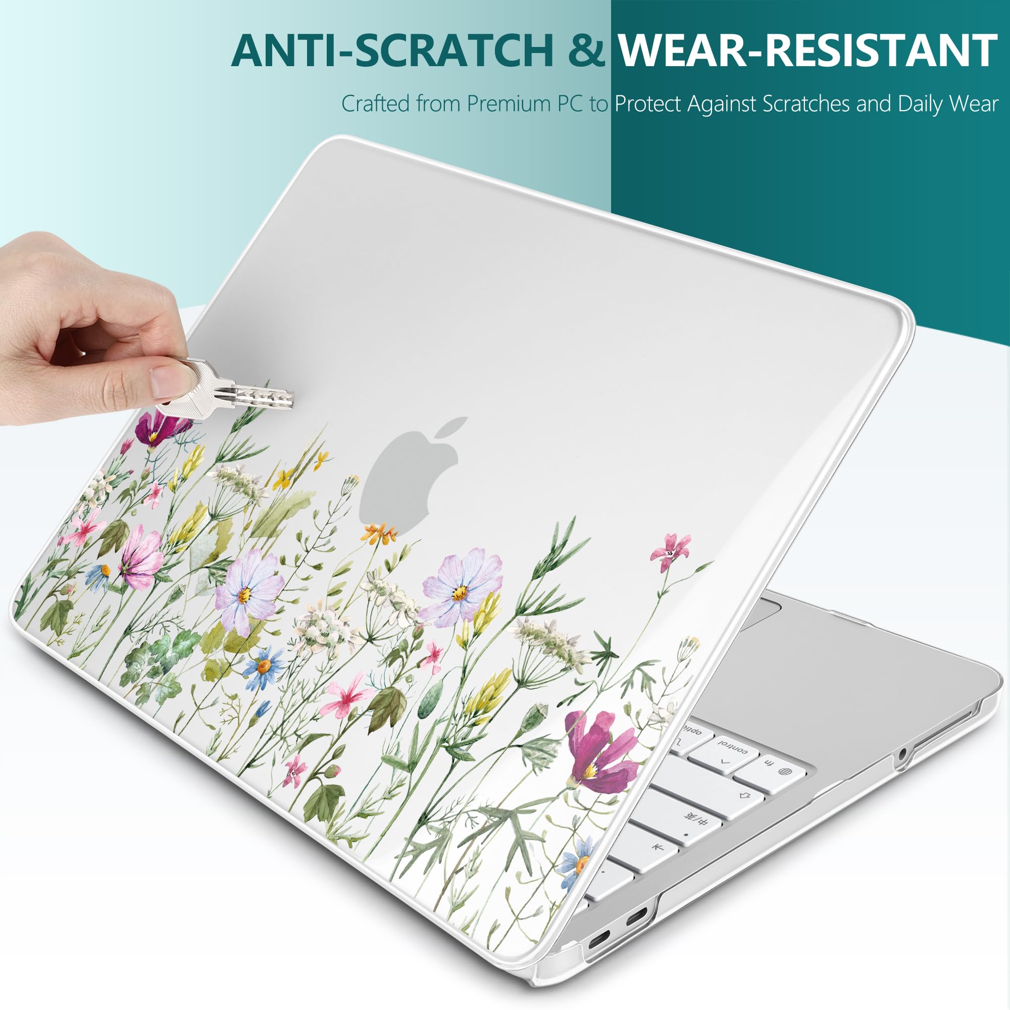 Batianda Custodia per MacBook Neo da 13 pollici modello A3404 versione 2026, guscio rigido ultra sottile con copertura per tastiera, protezione schermo e adattatore USB, pacchetto di accessori per
