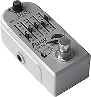 Vista 3 de AZOR - Pedal de efecto de guitarra para bajo de 5 bandas, ecualizador de pedal de efectos para bajo eléctrico, True Bypass, aleación de aluminio