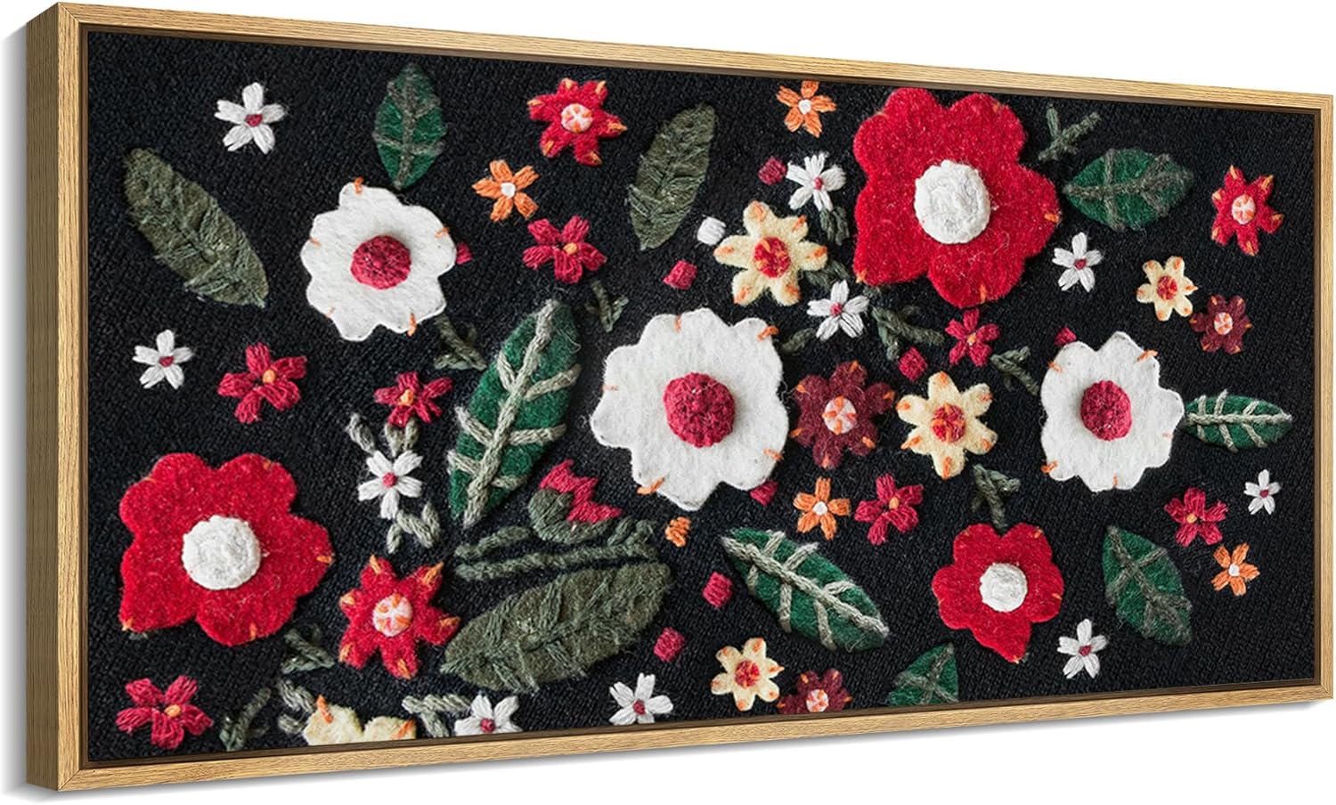 Embroidery Texture Vibrant Botanical Antique Retro Fine Art