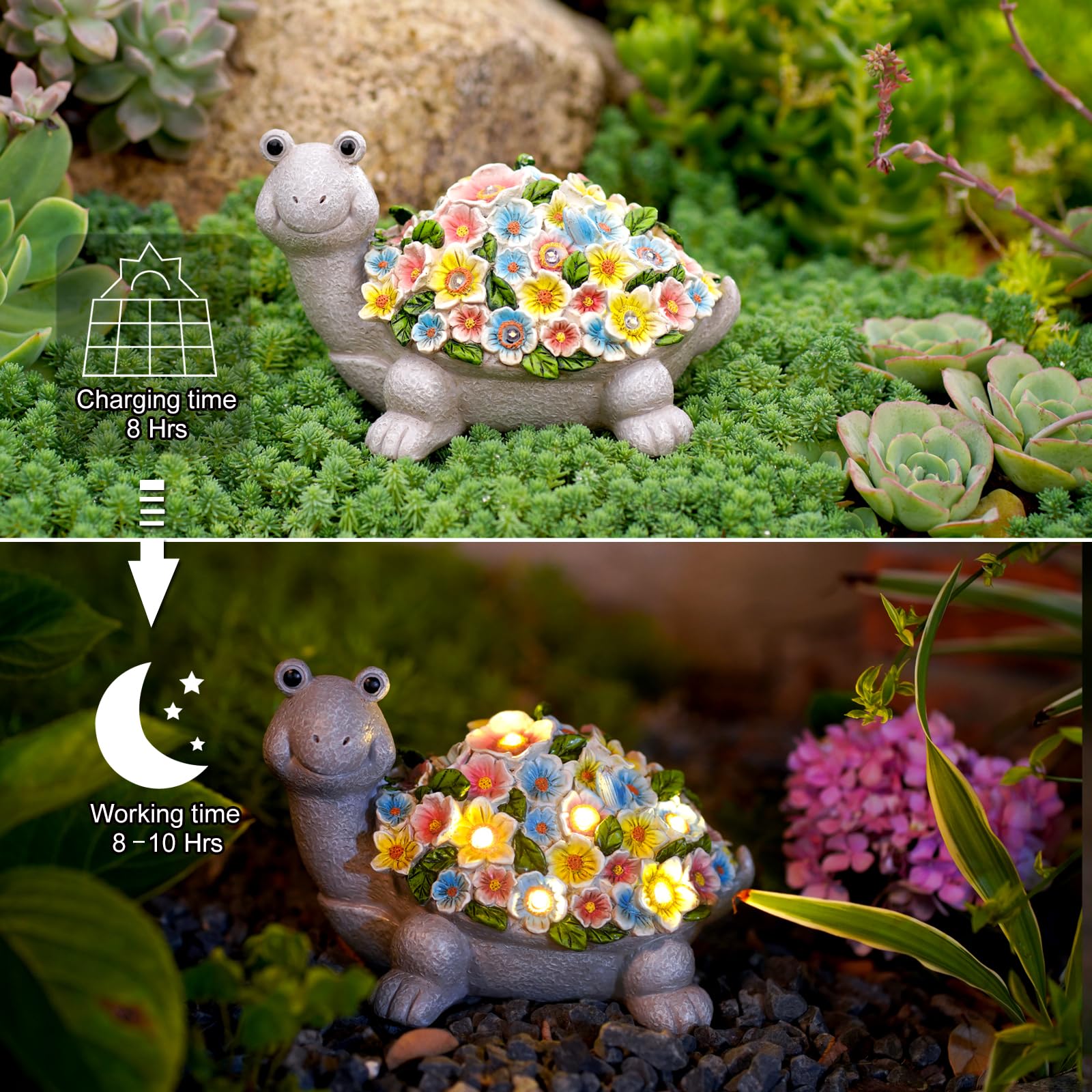 Lampada Solare A Forma Di Tartaruga Linkax - Decorazione Da Giardino, Regalo Per Lei - Foto 6