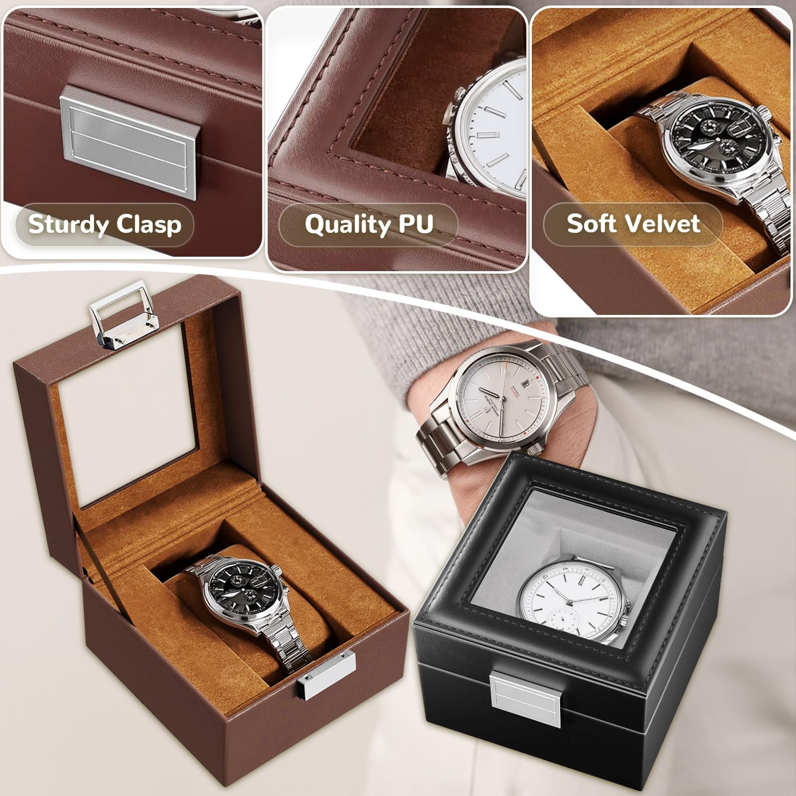 Amazon.co.jp: Mocamoro 腕時計ケース 1本用 ウオッチボックス 男性