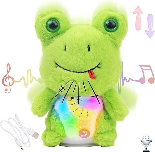 Hopearl Talking Frog Repeats What You Say Light Up Nodding Electric Speaking Juguete animado interactivo con cargador USB, regalos para niños
