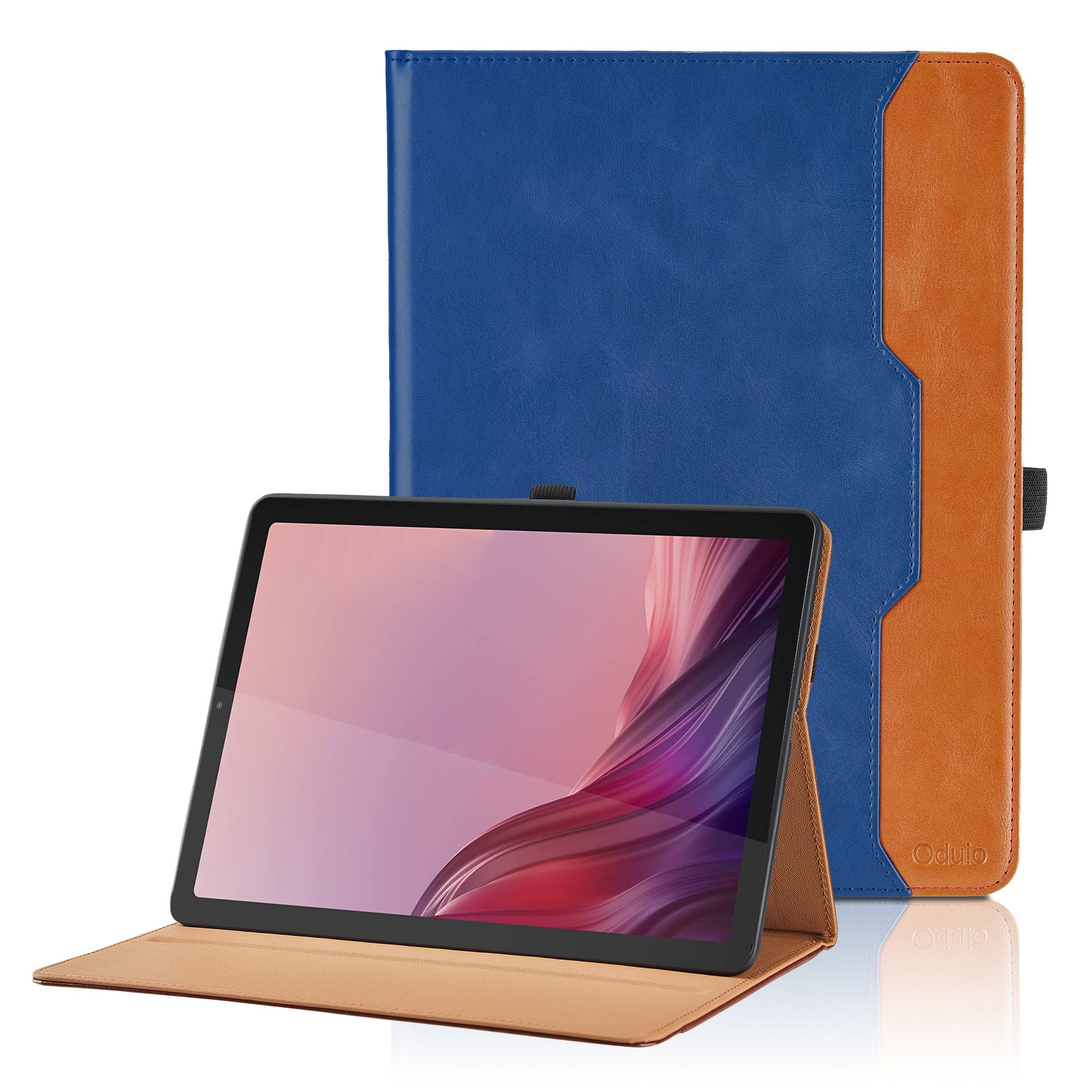 Case for Lenovo Tab M9 9.0 inch (TB-310FU, 2023 Released) - [Hand Strap] Multi-Angle Viewing Stand PU Leather Tablet Case with Auto Wake/Sleep Smart Cover - Blue