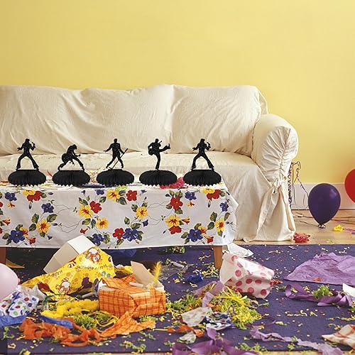 Miniatura 10 de 8 piezas de notas musicales de nido de abeja, centro de mesa negro con purpurina musical para fiestas, centros de mesa de nido de abeja para