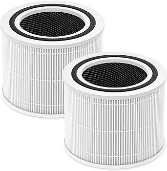 Core 300 Replacement Filter for LEVOIT Core 300 Core300-P Core 300S Core 300-P VortexAir Air Purifier, Core 300-RF, 3-in-1 HEPA Activated Carbon, 2 Pack, White, Core 300-P