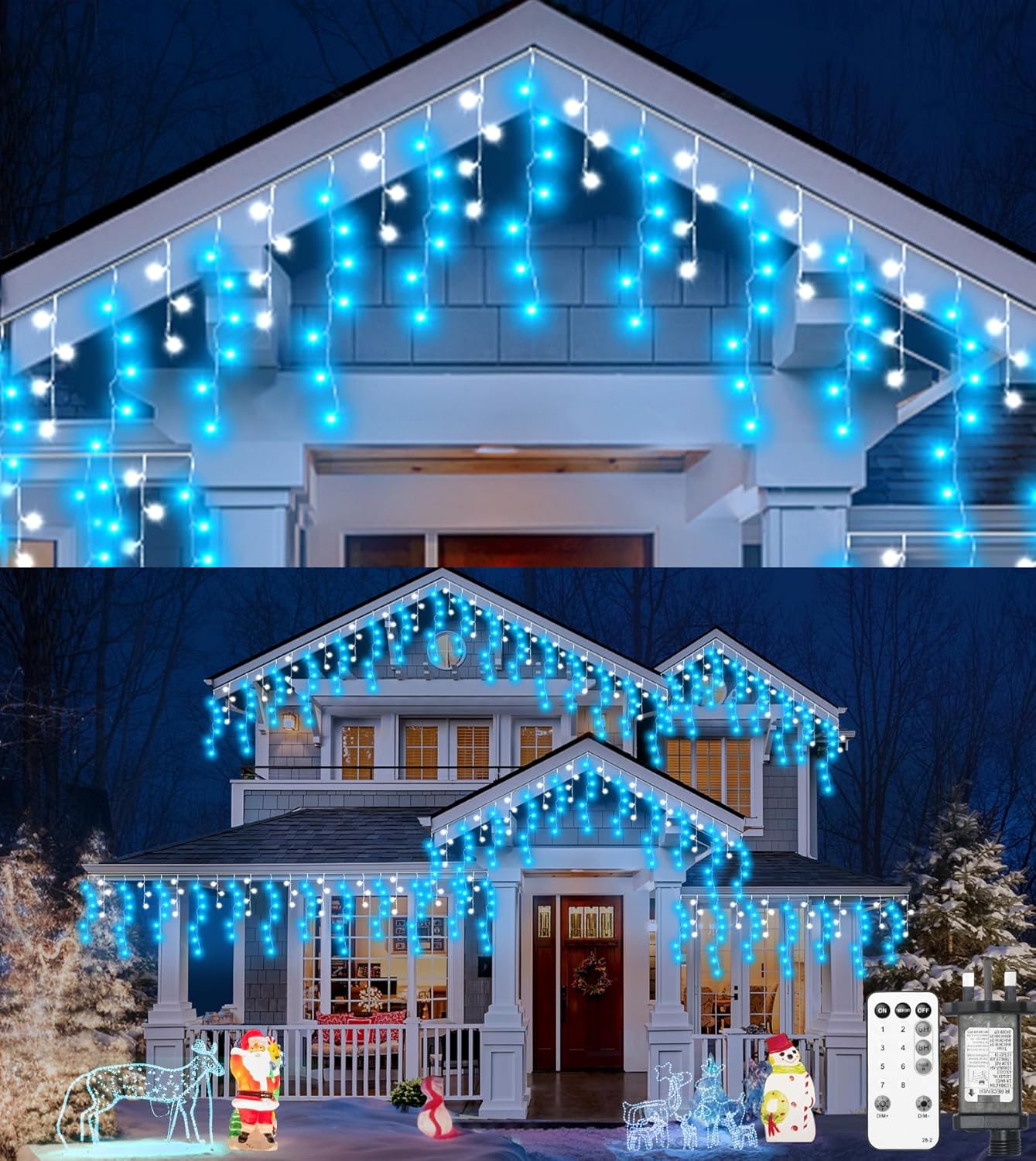 ULIGHTOWN Icicle Outdoor Christmas Lights, 11M 280LED Icicle Lights