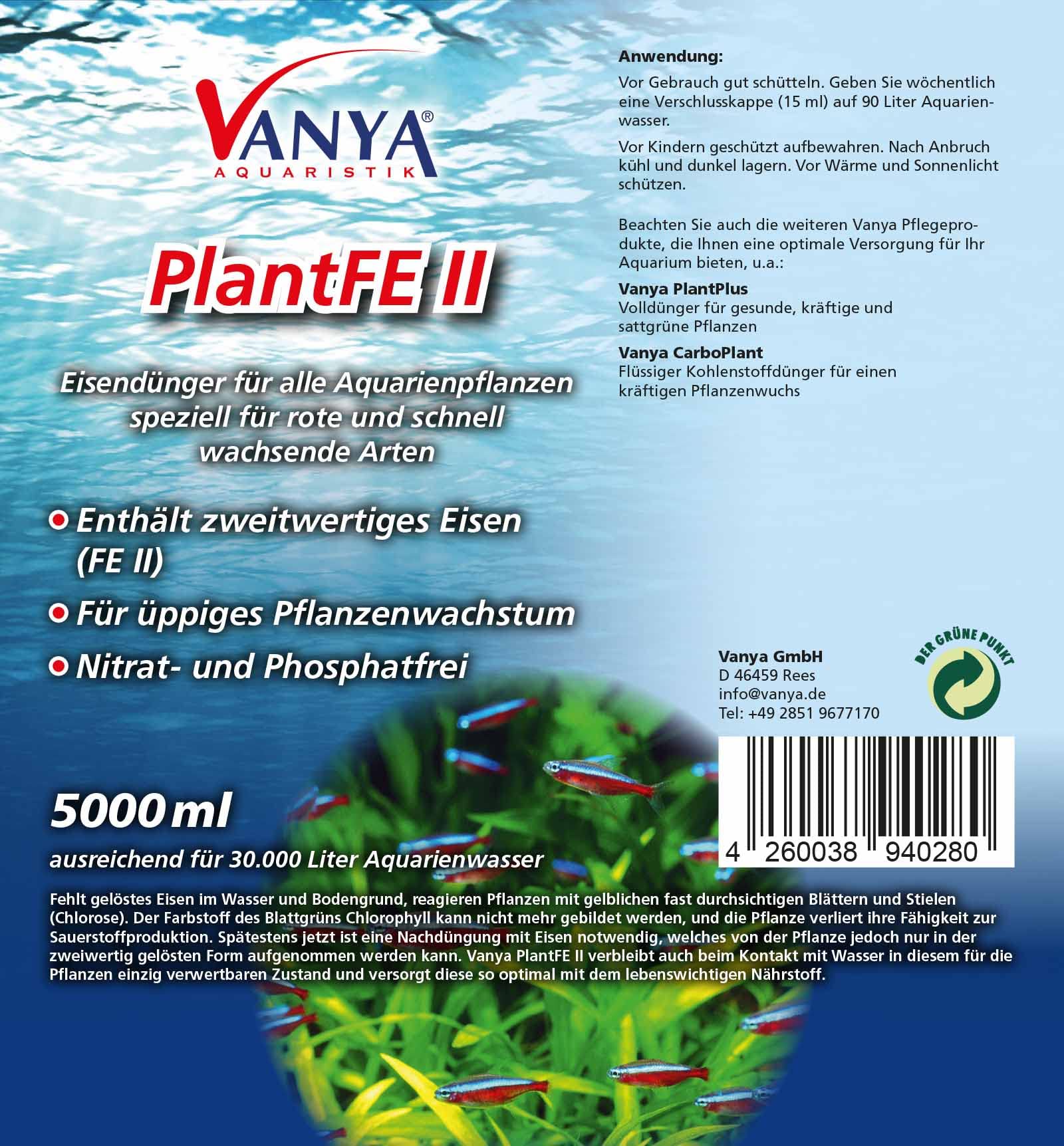 Wiltec Vanya Plant FE II Eisendünger Aquariumdünger 5000ml