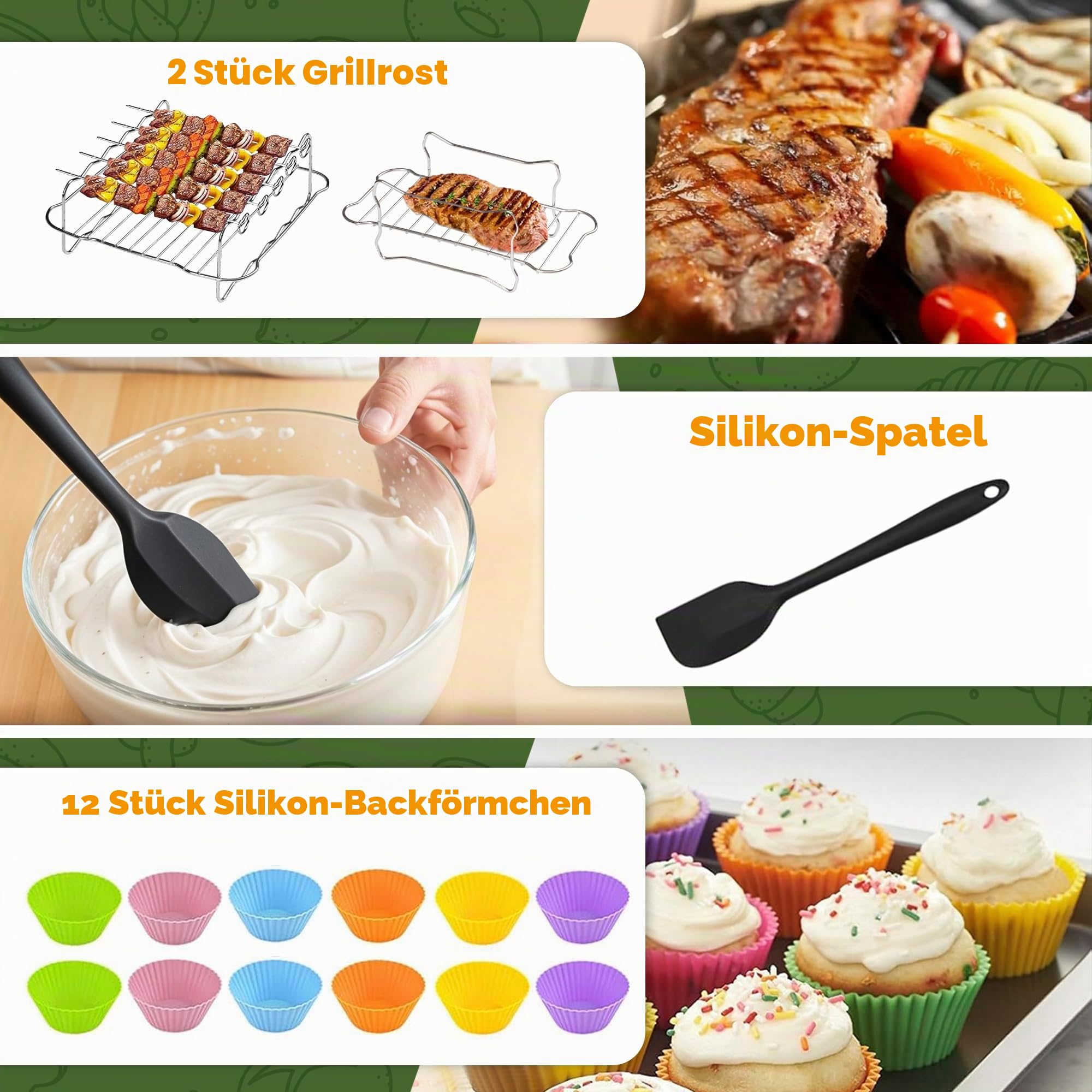 Pietuley 28 Stück Silikonform Heißluftfritteuse Zubehör für Philips Dual Basket Airfryer 3000-serie 6L/3L,Airfryer Silikonform Zubehör für Philips Airfryer 3000-5000 serie 9L,Philips Airfryer Zubehör