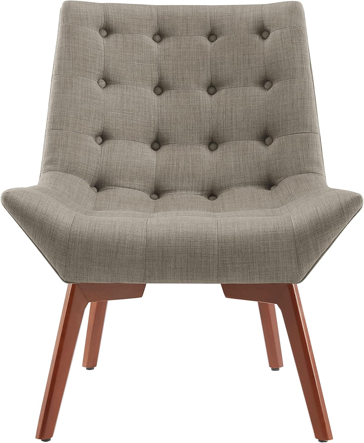 Linon Augusta Dolphin Grey Tufted Accent Chair