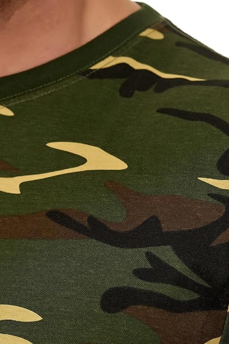 Happy Clothing, maglietta da uomo camouflage, militare, in color verde  mimetico : Amazon.it: Abbigliamento