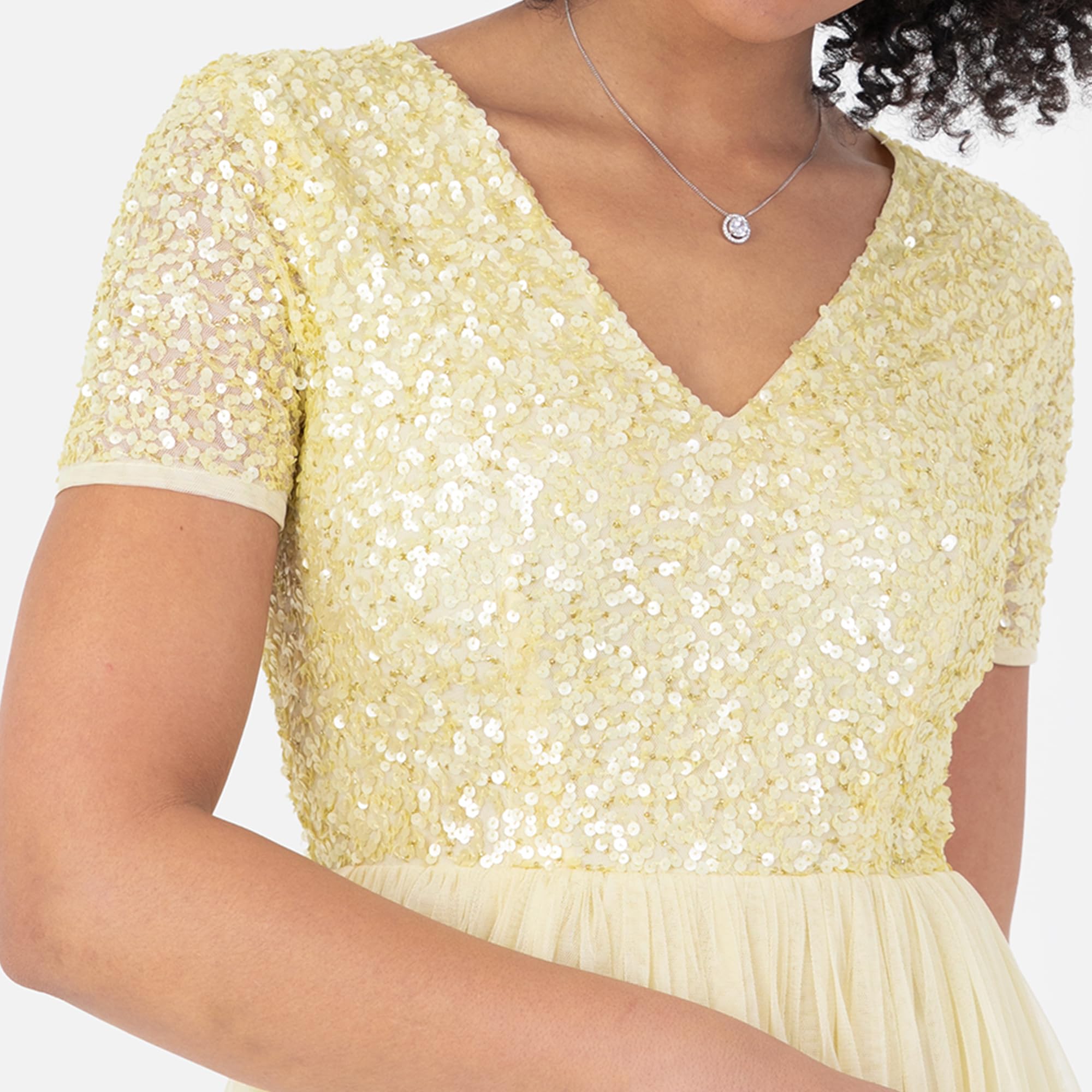 Maya Deluxe Damen-Maxikleid mit V-Ausschnitt – Bild 4