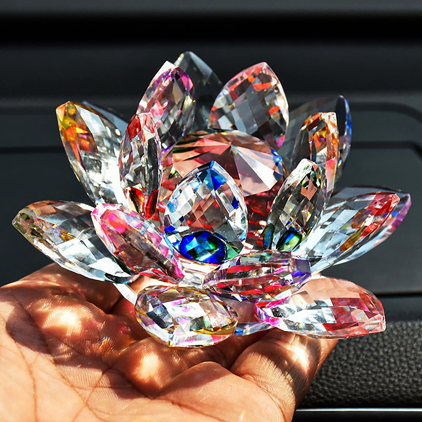 Suncatcher Fiore Di Loto In Acrilico – 20 Cm – Decorazione Da Finestra Infrangibile Con Protezione UV – Prodotto In Germania
