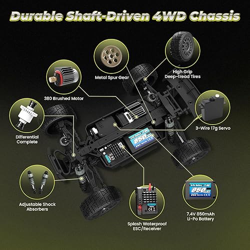 Miniatura 3 de HAIBOXING Camión RC 118 Desert Off-Road 18856, RTR Fast 22.4 mih 4WD, automóvil eléctrico a prueba de salpicaduras, grado de pasatiempo para niños,