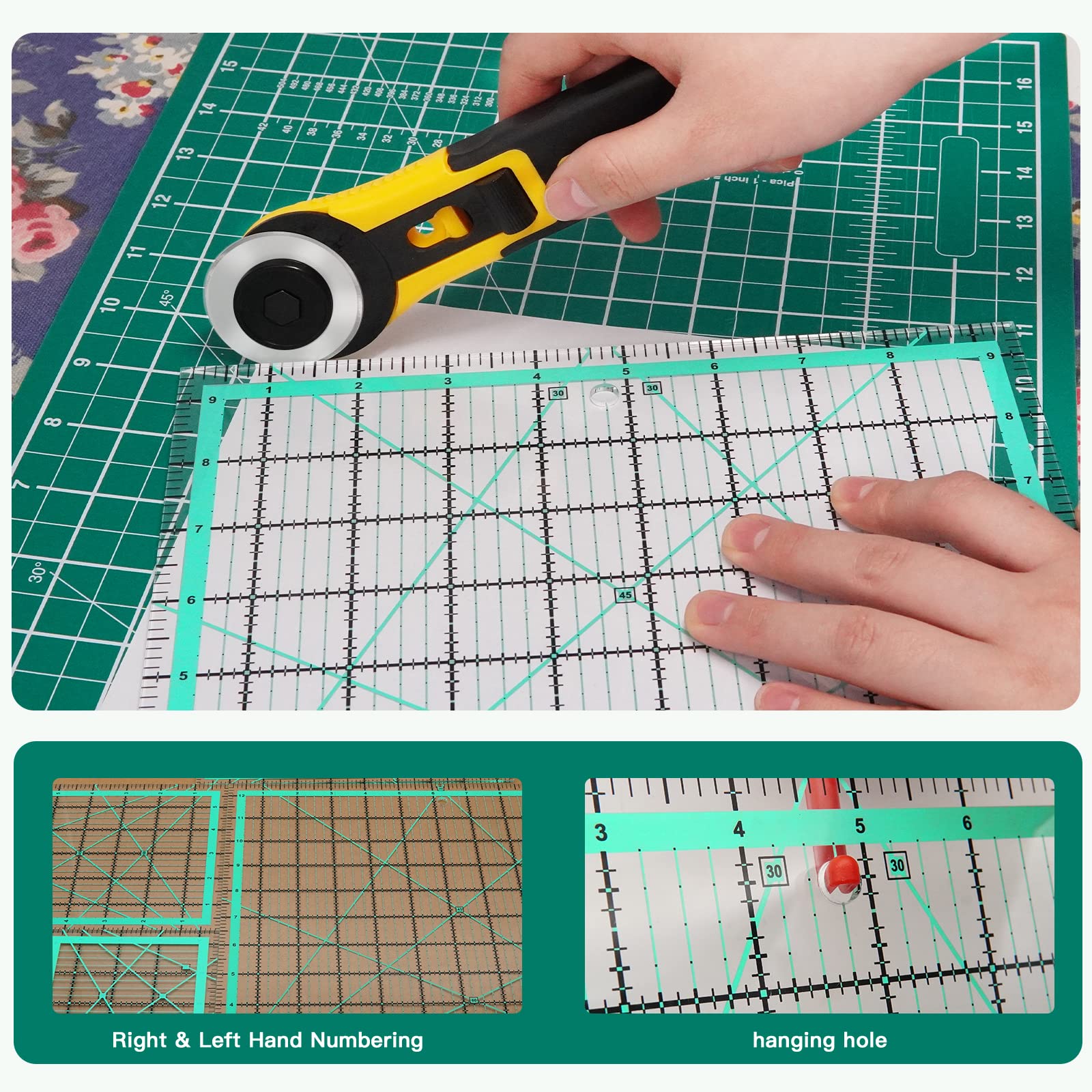 15 X 30 Cm Règle De Patchwork Avec Indications D'angles