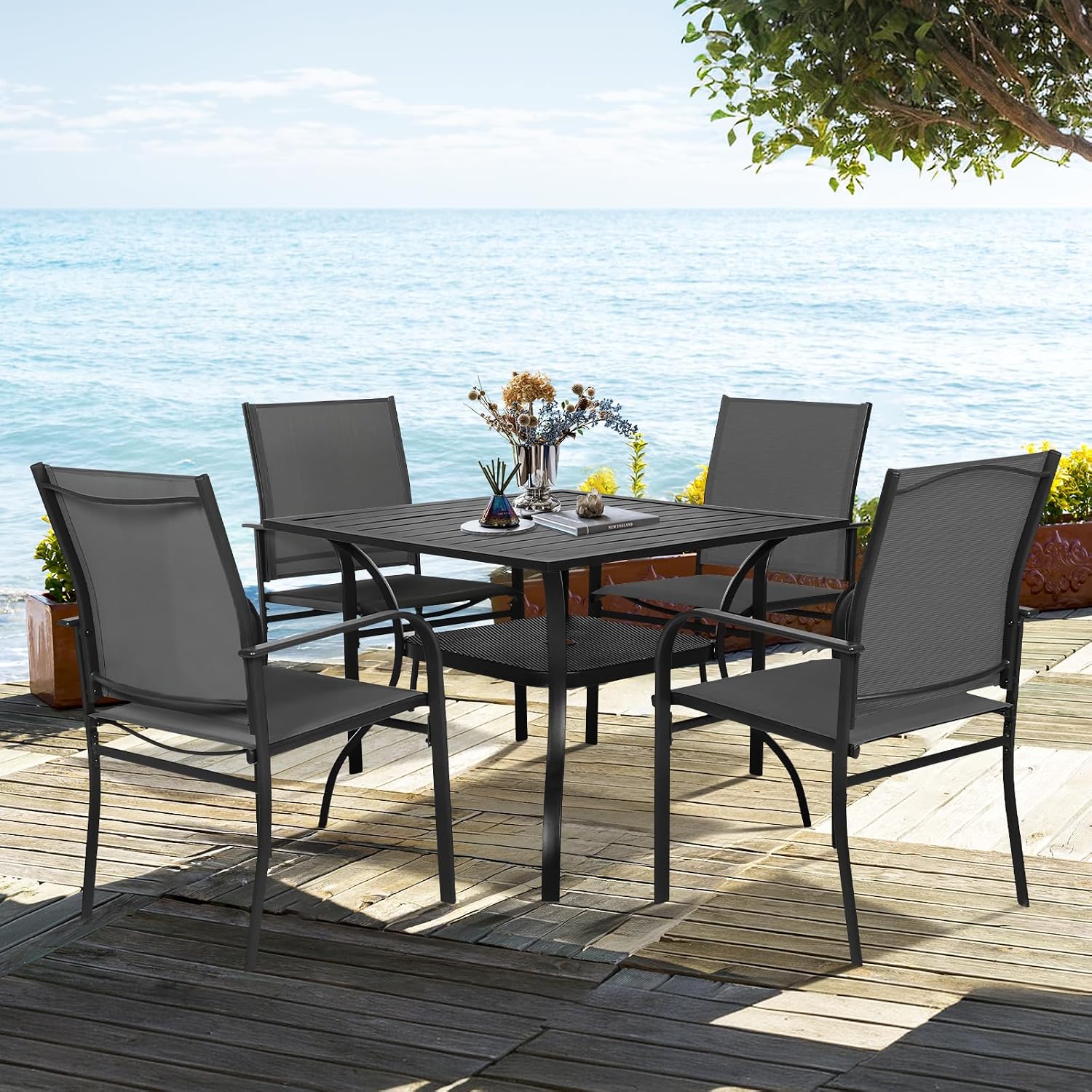 SUNCROWN 5-Piece Outdoor Dining Set Review: Best Patio Furniture for Small Backyard Gardens