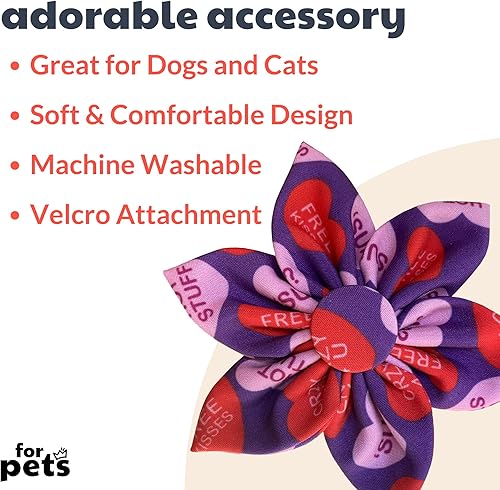 Huxley & Kent Molinete para mascotas  My Puppy Love (pequeño)  Accesorio de collar de velcro para el día de San Valentín para perrosgatos  Divertido