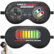 BeeVines 100% Real Mulberry Silk Sleep Mask 2 Pack, Original Design Game Themed Pure Silk Blackout Eye Cover for Kids & Adults, Adjustable Strap, Skin-Friendly Eye Mask, Reduce Puffy Eyes, for Travel