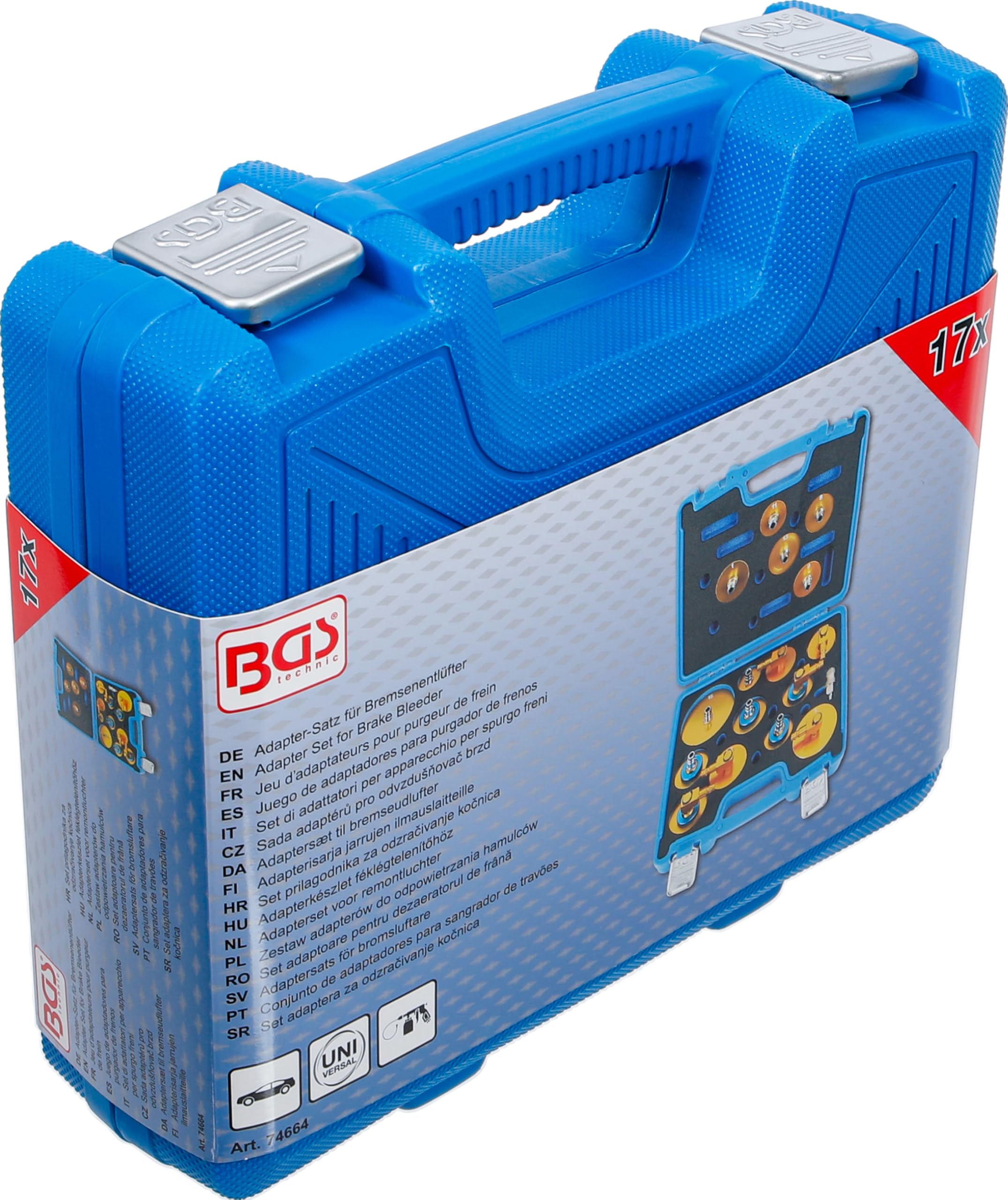 BGS 74664 | Zestaw adapterów do odpowietrzania hamulców | 17 szt.