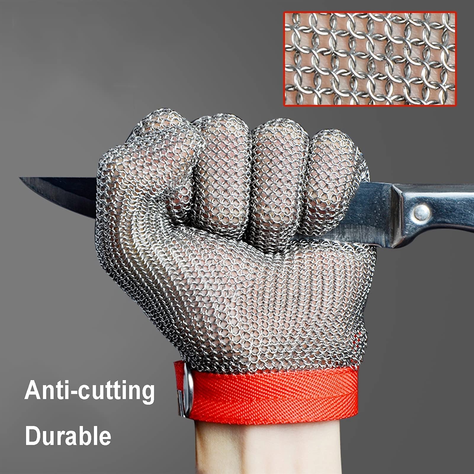Guantes Anticortes, Guantes Resistentes a Cortes, Prueba 304, Acero Inoxidable, Nivel 5, protección de Seguridad para la Cocina, extracción de ostras, Filete de Pescado