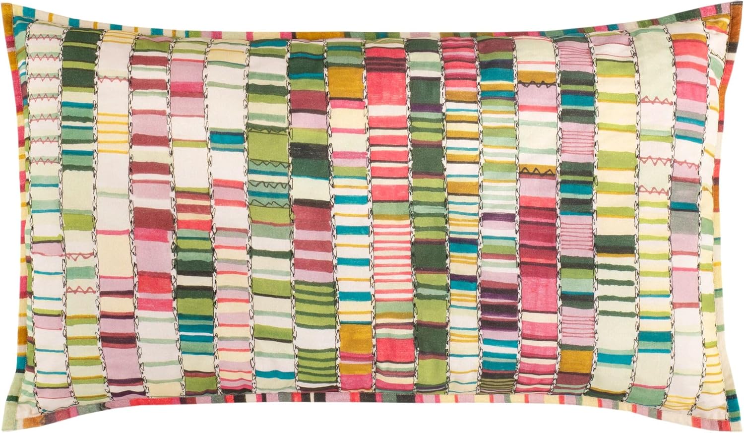 Pine Cone Hill Penelope Stripe Multi Coverlet Sham, Standard Size, Multi Stripe Pattern