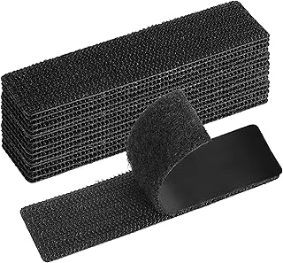 EWPJDK 1x4 Inch 30 Sets Hook and Loop Strips with Adhesive Heavy Duty Interlocking Tape Fasteners Double-Sided Hook and Loop Tape Strong Back Adhesive Mounting Tape