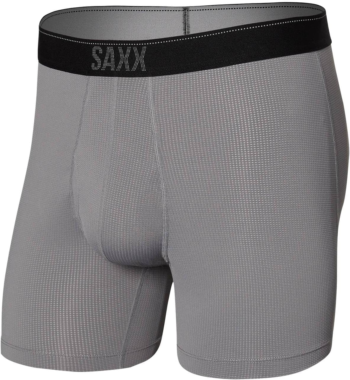 Saxx Men's Underwear Boxer Briefs – Quest Quick Dry Mesh Boxer Briefs with Built-in Pouch Support - Charcoal II, Small