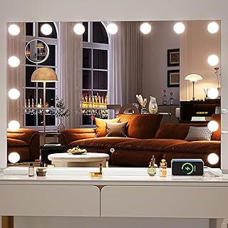 Hasipu Hollywood Espejo de tocador con luces,...