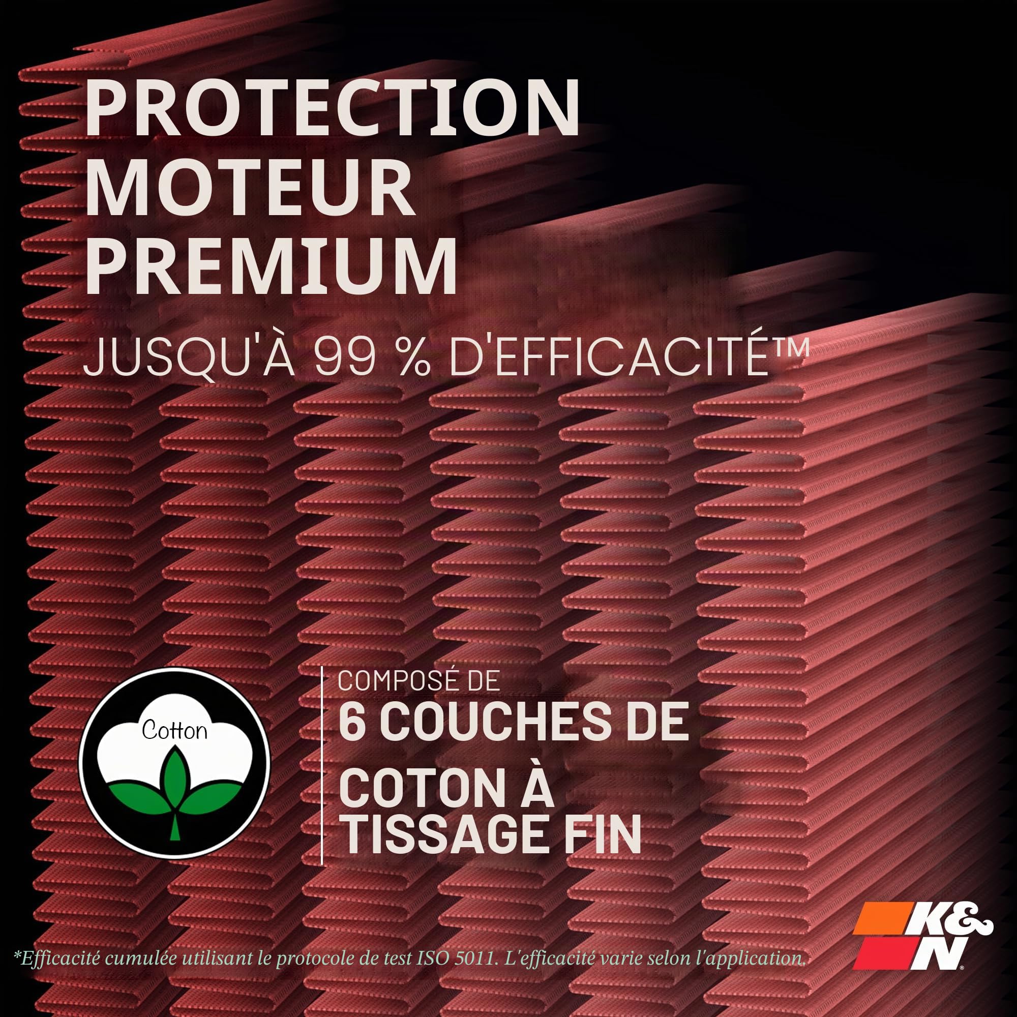 K&N Filtre à air de remplacement compatible avec Jeep Grand Cherokee 3.0L V6 Diesel 2011- (33-3029)