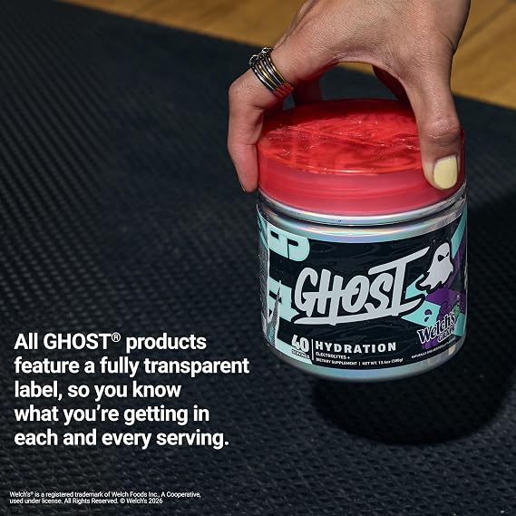 GHOST Hydration Tub, Electrolyte Powder, Welchs Grape - Sugar Free Instant Electrolyte Drink Mix - Caffeine-Free Daily Hydration & Immune Support with Clean Formula - 40 Servings