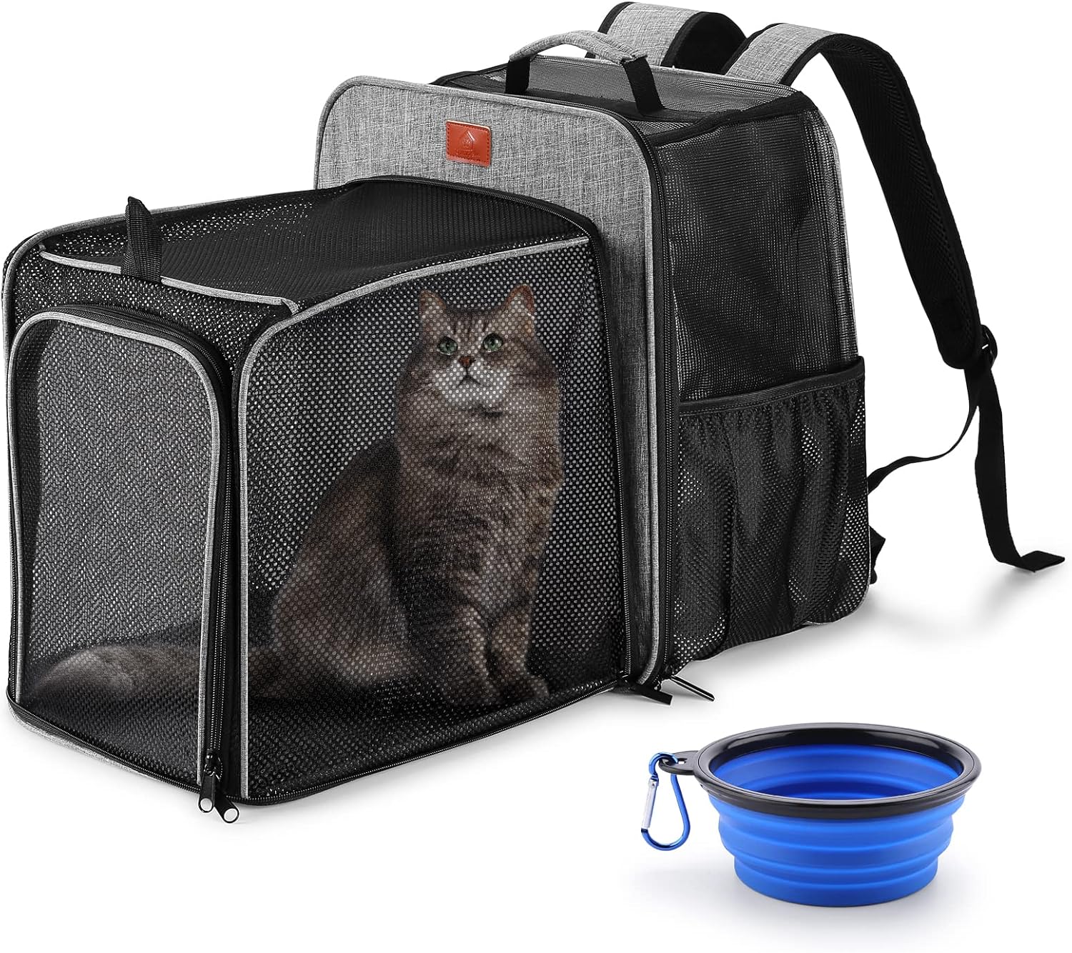 Pet Carrier Backpack, Ownpets Cat Larger Backpack Carrier Expandable with Breathable Mesh, Foldable Pet Carrier for Small Dogs, Puppies,…