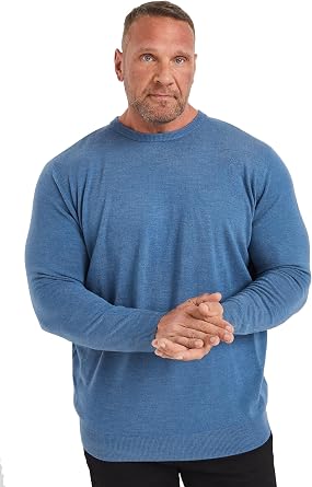 BadRhino Big & Tall Mens Crew Neck Sweater Pullover Navy
