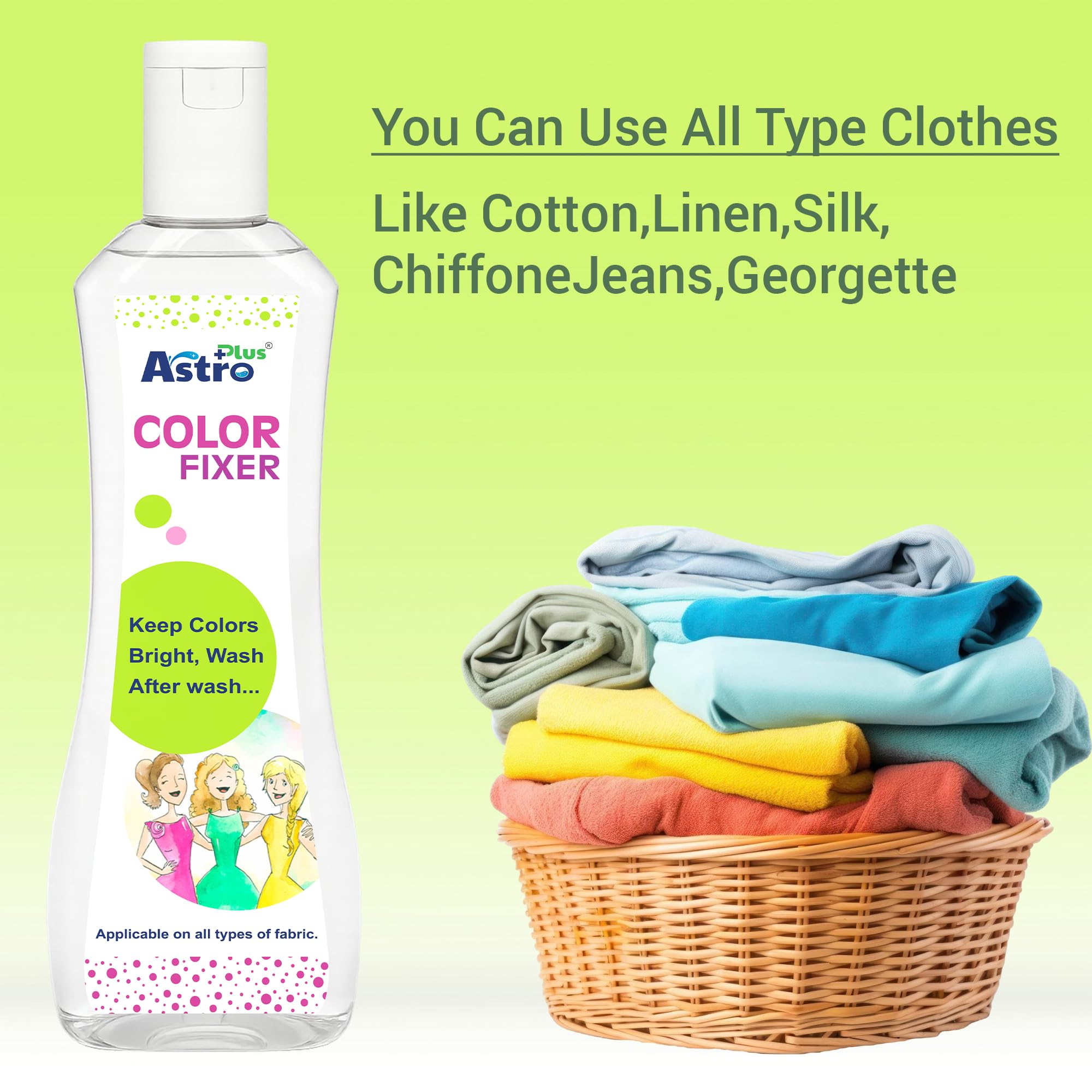 ASTRO PLUS+ 450 ml Fabric Color Fixer Product 100% Eco-Friendly This Product Works Best Silk, Cotton, Georgette Fabric 2