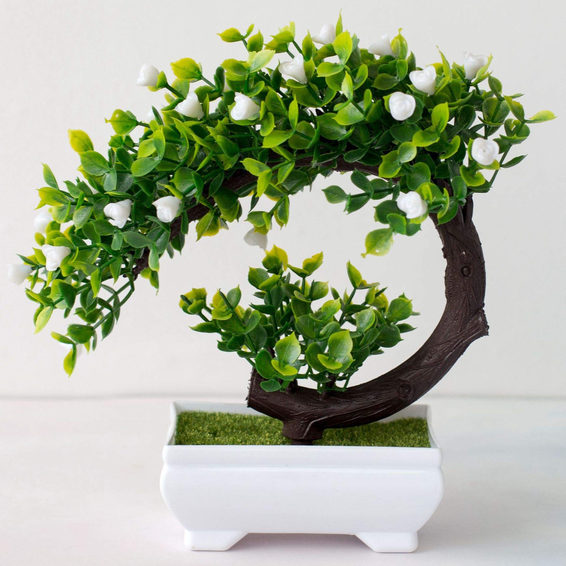Verve Jelly Artificial Bonsai Cedar, Simulation Bonsai Pine Tree Potted Plant Artificial Flowers Fake Potted Plants Faux Bonsai Pot for Home Office Decor