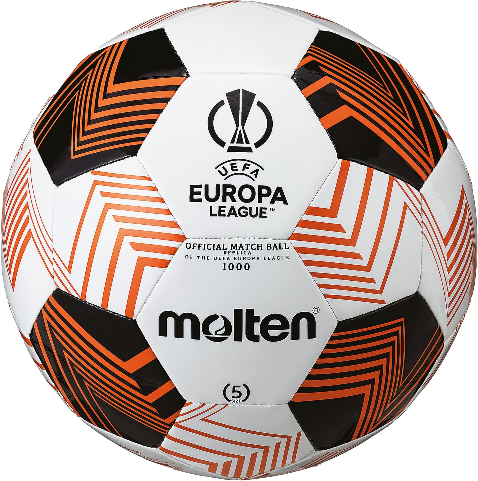 Molten 1000 UEL Football | UEFA Europa Leage Official Replica Match Ball | TPU Superior Shape and Air Retention | Size 5 - For Boys and Girls Aged 14 plus & Adults