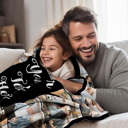 Miniatura 10 de Lcyawer Divertidos regalos de cumpleaños para el Día del Padre para papá de hija, hijo, esposa, niños, manta personalizada con fotos, regalos únicos