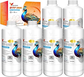 لا يوجد حبر نقل DTF White Ink 6000ML DTF لإعادة تعبئة حبر PET Film Pigment لـ P600 P800 DX5 XP600 4720 i3200 i1600 5113. سيولة عالية ، بياض وتغطية 1000 مل &times; 6 ، أبيض