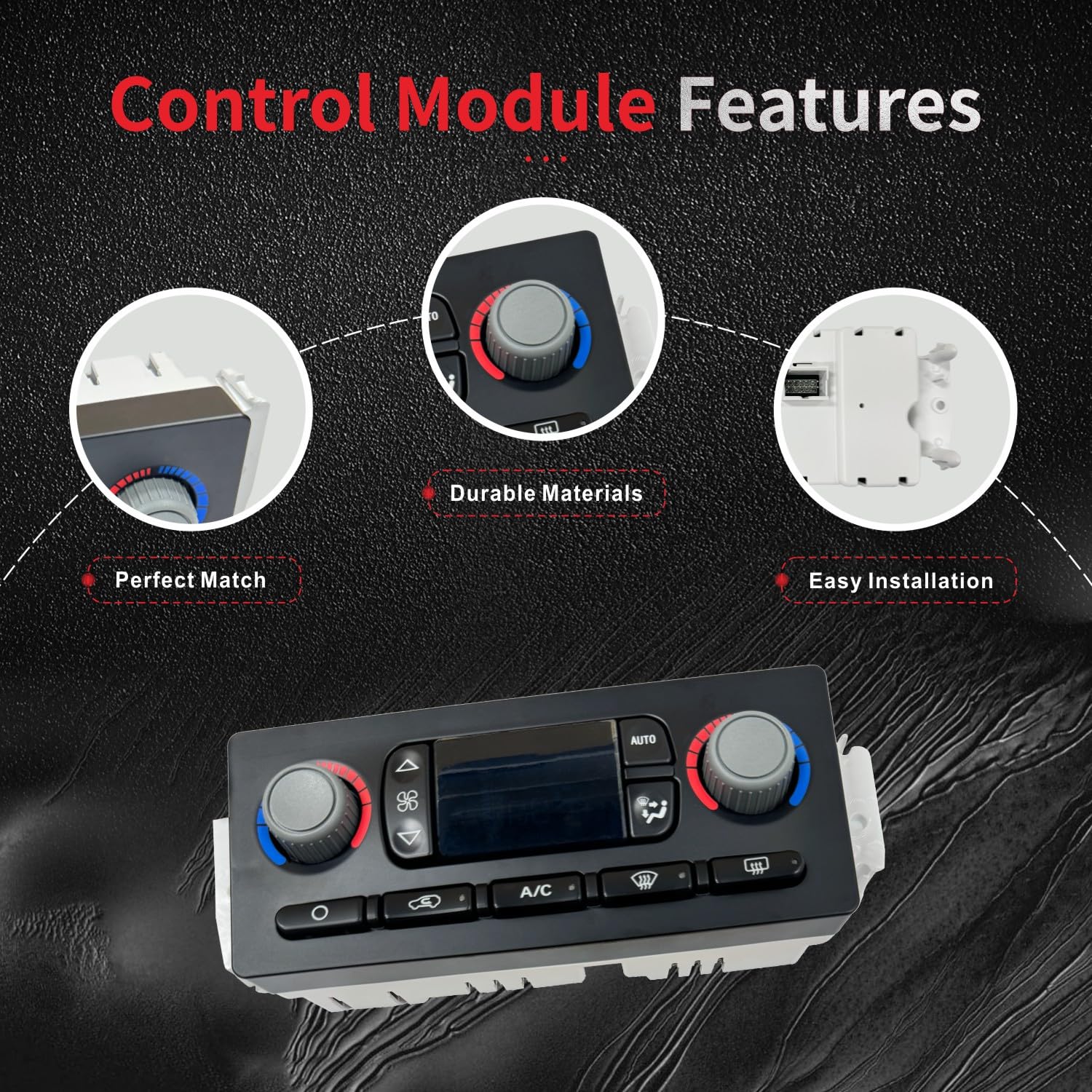 599-211XD HVAC A/C Heater Climate Control Module Compatible with Chevy Silverado Suburban Avalanche Tahoe Cadillac Escalade GMC Sierra Yukon Replace# 10367041, 15855848