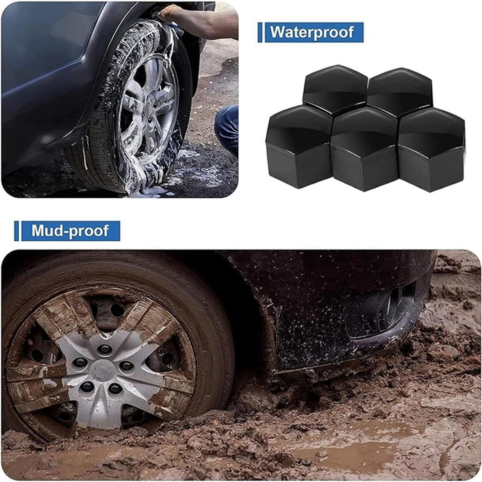 Wielmoer Doppen Beschermende 20 stuks voor Volvo V60 2019-2023, zeshoekige bandmoerdoppen auto hub schroef bescherming,Red-19mm