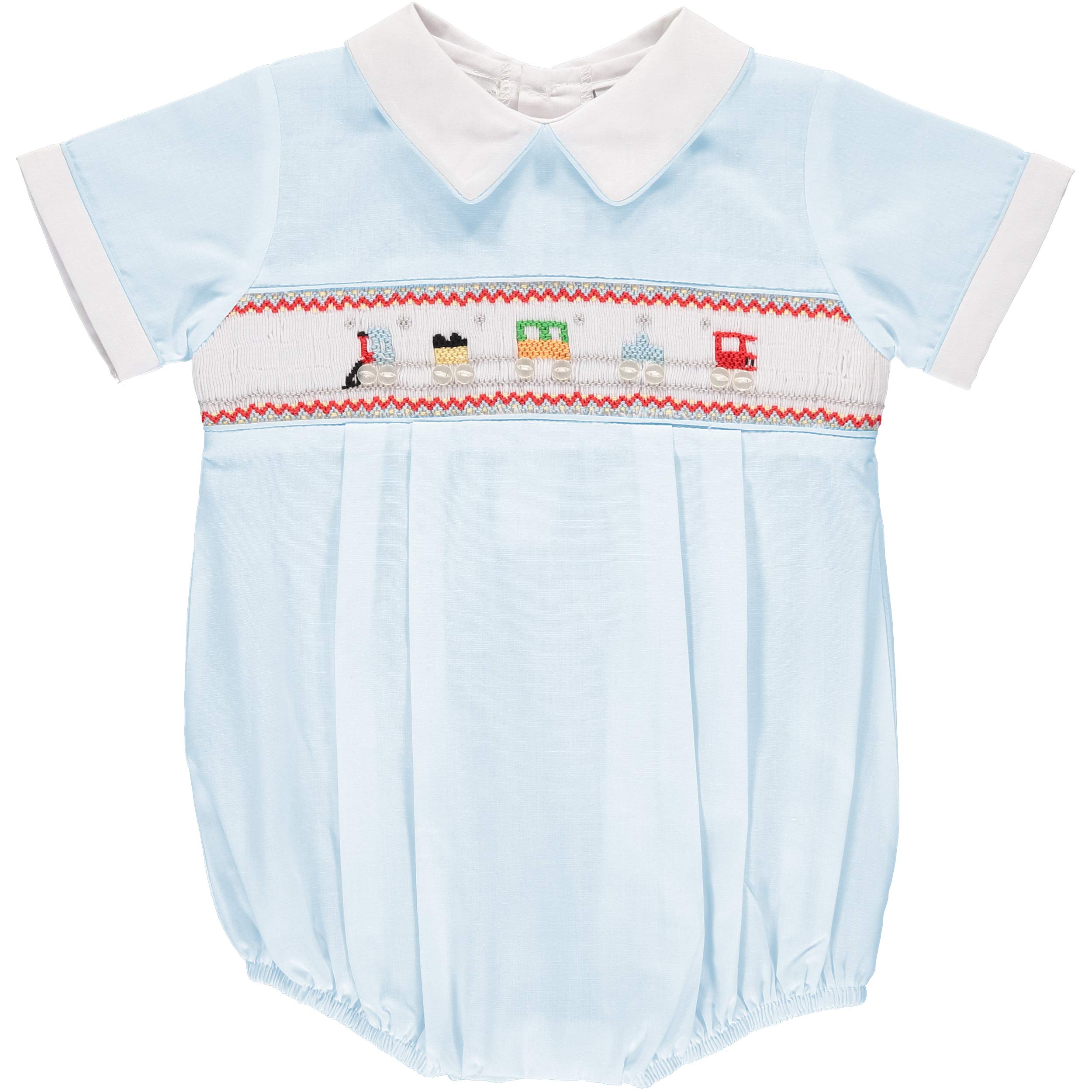 Baby Boy Short Rompers Hand Smocked Bubble Creepers
