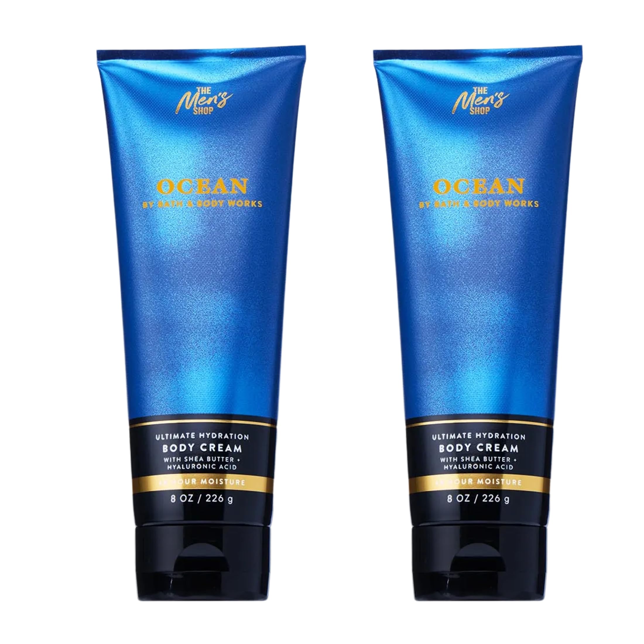 Men’s Body Cream, Ocean Scent, Ultimate Hydration Moisturizer with Shea Butter & Hyaluronic Acid for Dry Skin, Coastal Air & Cypress Scent, 8 oz - 2 Pack