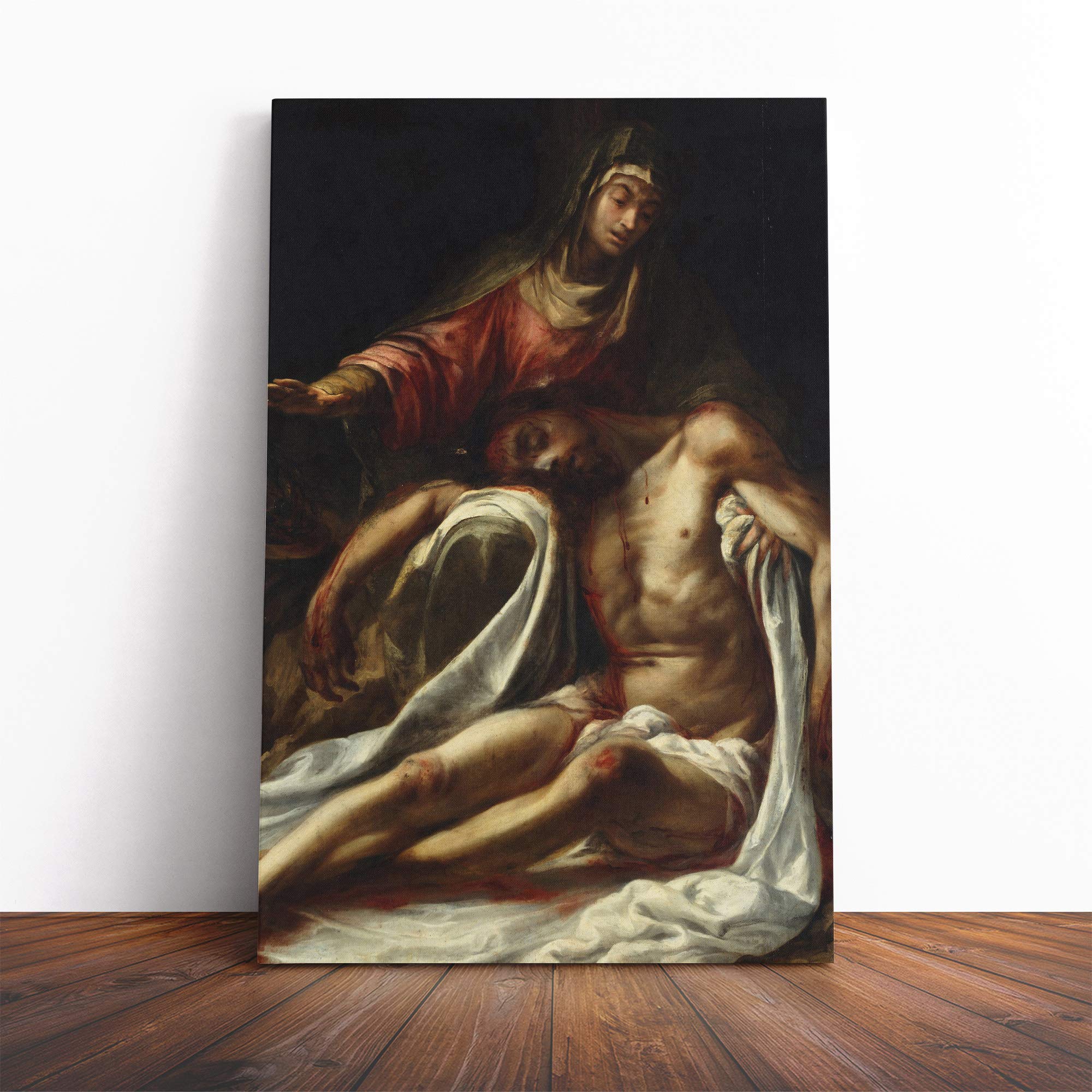 Juan de Valdes Leal Pieta Canvas Print | Gallery Wrapped 30mm Frame Wall Art | 24x16 inches | Ready to Hang | Modern Picture | Living Room Bedroom Lounge Office